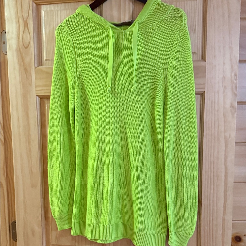 Belle by Kim Gravel Vibrant Lime Green Sweater like new… never worn Firm